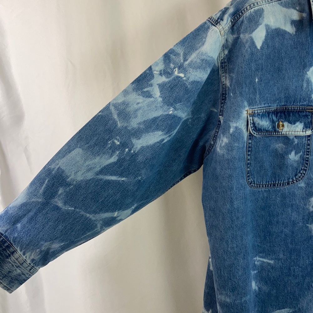 Custom Bleached Big Mac Denim Button Up Shirt XXL - Picture 2 of 14